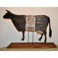 Carved Belted Galloway Cow Weather Vane